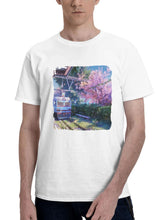 Aesthetic Beauty In Japanese Train Anime 180G 100% Cotton Printed Round Neck Short-Sleeve T-Shirt, Gifts for Men Dad Husband Grandpa, S-XXXL, White
