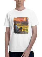 After The Fall Camping 180G 100% Cotton Printed Round Neck Short-Sleeve T-Shirt, Gifts for Men Dad Husband Grandpa, S-XXXL, White