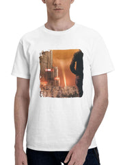 Aftermour 180G 100% Cotton Printed Round Neck Short-Sleeve T-Shirt, Gifts for Men Dad Husband Grandpa, S-XXXL, White