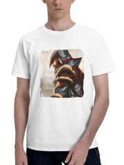 Aguilar De Nerha 180G 100% Cotton Printed Round Neck Short-Sleeve T-Shirt, Gifts for Men Dad Husband Grandpa, S-XXXL, White