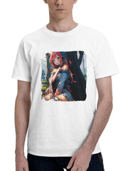 Ahri Lol 10k 180G 100% Cotton Printed Round Neck Short-Sleeve T-Shirt, Gifts for Men Dad Husband Grandpa, S-XXXL, White