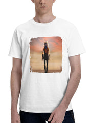 Ahsoka Leaving The Jedi Order 180G 100% Cotton Printed Round Neck Short-Sleeve T-Shirt, Gifts for Men Dad Husband Grandpa, S-XXXL, White