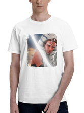 Ahsoka Star Wars Pk 180G 100% Cotton Printed Round Neck Short-Sleeve T-Shirt, Gifts for Men Dad Husband Grandpa, S-XXXL, White