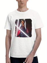 Ahsoka Tano Cosplay Mu 180G 100% Cotton Printed Round Neck Short-Sleeve T-Shirt, Gifts for Men Dad Husband Grandpa, S-XXXL, White