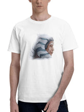 Ahsoka White Minimal 180G 100% Cotton Printed Round Neck Short-Sleeve T-Shirt, Gifts for Men Dad Husband Grandpa, S-XXXL, White