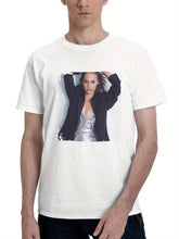 Alicia Vikander Vogue 180G 100% Cotton Printed Round Neck Short-Sleeve T-Shirt, Gifts for Men Dad Husband Grandpa, S-XXXL, White