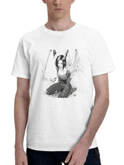 Alita Battle Angel Minimal Light 180G 100% Cotton Printed Round Neck Short-Sleeve T-Shirt, Gifts for Men Dad Husband Grandpa, S-XXXL, White