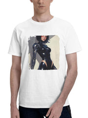 Alita Reborn The Cyborg Warrior 180G 100% Cotton Printed Round Neck Short-Sleeve T-Shirt, Gifts for Men Dad Husband Grandpa, S-XXXL, White
