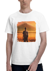 Alive Is The Sunset 180G 100% Cotton Printed Round Neck Short-Sleeve T-Shirt, Gifts for Men Dad Husband Grandpa, S-XXXL, White