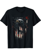 American Flag Bald Eagle USA Pride Distressed Graphic T-Shirt 180G 100% Cotton Printed Round Neck Short-Sleeve T-Shirt, Gifts for Men Dad Husband Grandpa, S-XXXL, Black