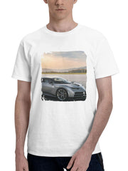 2023 Bugatti Centodieci Nr 180G 100% Cotton Printed Round Neck Short-Sleeve T-Shirt, Gifts for Men Dad Husband Grandpa, S-XXXL, White