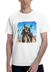 Atlas Fallen 180G 100% Cotton Printed Round Neck Short-Sleeve T-Shirt, Gifts for Men Dad Husband Grandpa, S-XXXL, White