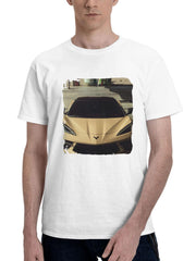 2023 Corvette C8 Sand Vossen Gabes 180G 100% Cotton Printed Round Neck Short-Sleeve T-Shirt, Gifts for Men Dad Husband Grandpa, S-XXXL, White