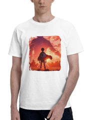 Attack On Titan 180G 100% Cotton Printed Round Neck Short-Sleeve T-Shirt, Gifts for Men Dad Husband Grandpa, S-XXXL, White