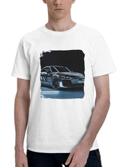 Audi Rs E Tron Gt Prototype 180G 100% Cotton Printed Round Neck Short-Sleeve T-Shirt, Gifts for Men Dad Husband Grandpa, S-XXXL, White