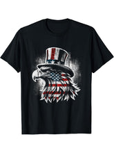 Bald Eagle Lovers American Flag Patriotic Dad 4th Of July T-Shirt 180G 100% Cotton Printed Round Neck Short-Sleeve T-Shirt, Gifts for Men Dad Husband Grandpa, S-XXXL, Black
