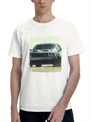 2023 Dodge Challenger Srt Hellcat In Desert 180G 100% Cotton Printed Round Neck Short-Sleeve T-Shirt, Gifts for Men Dad Husband Grandpa, S-XXXL, White