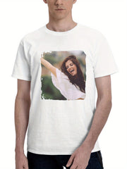 Aurela Skandaj In Joy 180G 100% Cotton Printed Round Neck Short-Sleeve T-Shirt, Gifts for Men Dad Husband Grandpa, S-XXXL, White