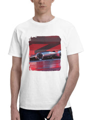 2023 Ferrari Vision Granturismo 180G 100% Cotton Printed Round Neck Short-Sleeve T-Shirt, Gifts for Men Dad Husband Grandpa, S-XXXL, White