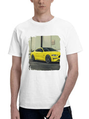 2023 Ford Mustang Velgen Yellow 180G 100% Cotton Printed Round Neck Short-Sleeve T-Shirt, Gifts for Men Dad Husband Grandpa, S-XXXL, White