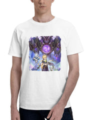 2023 Genshin Impact 180G 100% Cotton Printed Round Neck Short-Sleeve T-Shirt, Gifts for Men Dad Husband Grandpa, S-XXXL, White