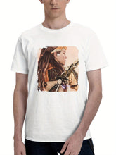 2023 Horizon Forbidden West Rt 180G 100% Cotton Printed Round Neck Short-Sleeve T-Shirt, Gifts for Men Dad Husband Grandpa, S-XXXL, White