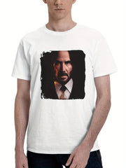 2023 John Wick Chapter 4 15k 180G 100% Cotton Printed Round Neck Short-Sleeve T-Shirt, Gifts for Men Dad Husband Grandpa, S-XXXL, White