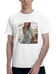 2023 Kendall Jenner 9j 180G 100% Cotton Printed Round Neck Short-Sleeve T-Shirt, Gifts for Men Dad Husband Grandpa, S-XXXL, White