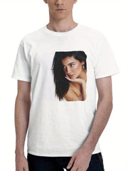 2023 Kylie Jenner Fall Ad Campaign Py 180G 100% Cotton Printed Round Neck Short-Sleeve T-Shirt, Gifts for Men Dad Husband Grandpa, S-XXXL, White