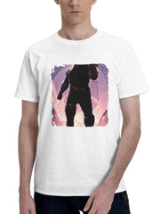 Avengers Infinity War Thanos 180G 100% Cotton Printed Round Neck Short-Sleeve T-Shirt, Gifts for Men Dad Husband Grandpa, S-XXXL, White
