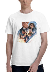 2023 Mission Impossible Dead Reckoning Part One 6b 180G 100% Cotton Printed Round Neck Short-Sleeve T-Shirt, Gifts for Men Dad Husband Grandpa, S-XXXL, White