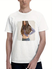 2023 Olivia Rodrigo 180G 100% Cotton Printed Round Neck Short-Sleeve T-Shirt, Gifts for Men Dad Husband Grandpa, S-XXXL, White