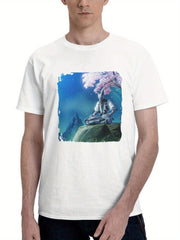 Azuki Fortnite 180G 100% Cotton Printed Round Neck Short-Sleeve T-Shirt, Gifts for Men Dad Husband Grandpa, S-XXXL, White