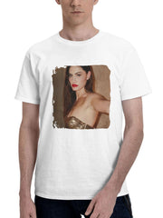 2023 Phoebe Tonkin Andie Jane Oscar Photoshoot 180G 100% Cotton Printed Round Neck Short-Sleeve T-Shirt, Gifts for Men Dad Husband Grandpa, S-XXXL, White