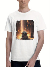 Baby Yoda 180G 100% Cotton Printed Round Neck Short-Sleeve T-Shirt, Gifts for Men Dad Husband Grandpa, S-XXXL, White