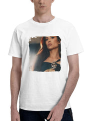 2023 Shay Mitchell Flannery Underwood Photoshoot 180G 100% Cotton Printed Round Neck Short-Sleeve T-Shirt, Gifts for Men Dad Husband Grandpa, S-XXXL, White
