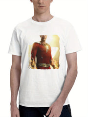 2023 Shazam Fury Of The Gods G9 180G 100% Cotton Printed Round Neck Short-Sleeve T-Shirt, Gifts for Men Dad Husband Grandpa, S-XXXL, White