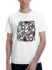 2023 Suicide Squad Kill The Justice League 180G 100% Cotton Printed Round Neck Short-Sleeve T-Shirt, Gifts for Men Dad Husband Grandpa, S-XXXL, White
