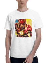 2023 The Flash Movie La 180G 100% Cotton Printed Round Neck Short-Sleeve T-Shirt, Gifts for Men Dad Husband Grandpa, S-XXXL, White