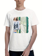 Basketball Girl 180G 100% Cotton Printed Round Neck Short-Sleeve T-Shirt, Gifts for Men Dad Husband Grandpa, S-XXXL, White