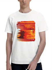 2023 The Flash Movie Poster Artwork 180G 100% Cotton Printed Round Neck Short-Sleeve T-Shirt, Gifts for Men Dad Husband Grandpa, S-XXXL, White