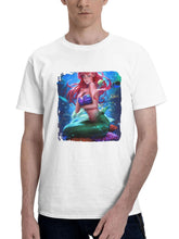 2023 The Little Mermaid Ir 180G 100% Cotton Printed Round Neck Short-Sleeve T-Shirt, Gifts for Men Dad Husband Grandpa, S-XXXL, White