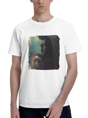 Bat Spangled Banner 180G 100% Cotton Printed Round Neck Short-Sleeve T-Shirt, Gifts for Men Dad Husband Grandpa, S-XXXL, White