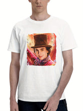 2023 Wonka Movie 180G 100% Cotton Printed Round Neck Short-Sleeve T-Shirt, Gifts for Men Dad Husband Grandpa, S-XXXL, White