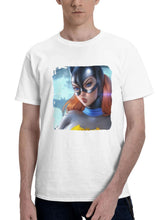 Batgirl Comic Fantasy Fanart 180G 100% Cotton Printed Round Neck Short-Sleeve T-Shirt, Gifts for Men Dad Husband Grandpa, S-XXXL, White