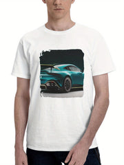 2024 Aston Martin Vantage Gt4 180G 100% Cotton Printed Round Neck Short-Sleeve T-Shirt, Gifts for Men Dad Husband Grandpa, S-XXXL, White
