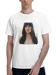 2024 Dakota Johnson Bustle Magazine 180G 100% Cotton Printed Round Neck Short-Sleeve T-Shirt, Gifts for Men Dad Husband Grandpa, S-XXXL, White
