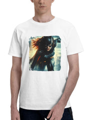 Batgirl Nightfall Elegance 180G 100% Cotton Printed Round Neck Short-Sleeve T-Shirt, Gifts for Men Dad Husband Grandpa, S-XXXL, White