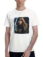 Batgirl Silent Symphony 180G 100% Cotton Printed Round Neck Short-Sleeve T-Shirt, Gifts for Men Dad Husband Grandpa, S-XXXL, White