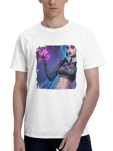 2024 League Of Legends Jinx 180G 100% Cotton Printed Round Neck Short-Sleeve T-Shirt, Gifts for Men Dad Husband Grandpa, S-XXXL, White